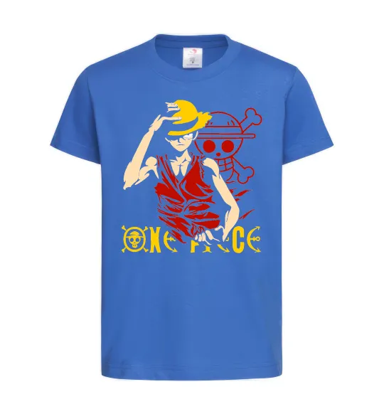 Дитяча футболка One piece Luffy Яскраво-синій фото