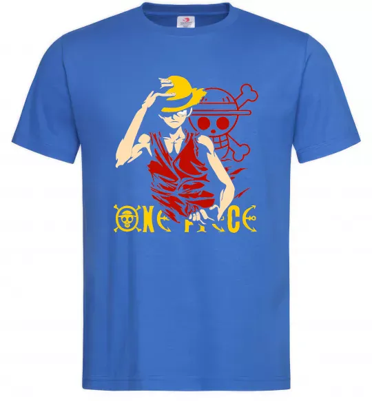 Мужская футболка One piece Luffy Ярко-синий фото