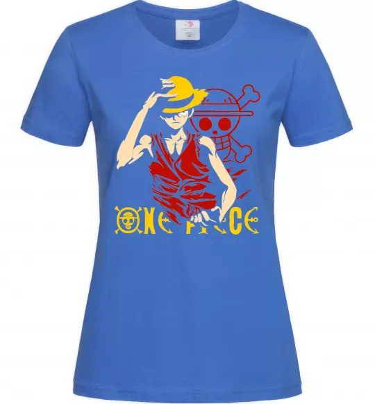 Женская футболка One piece Luffy Ярко-синий фото