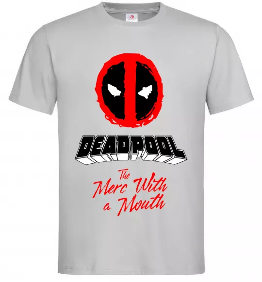 Чоловіча футболка Deadpool the merc with a mouth Сірий фото