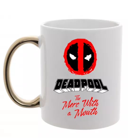 Чашка с цветной ручкой Deadpool the merc with a mouth Золото фото