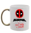 Чашка с цветной ручкой Deadpool the merc with a mouth Золото фото