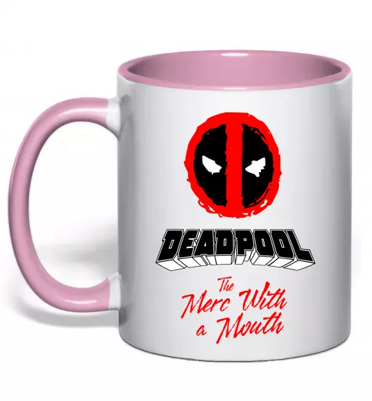 Чашка с цветной ручкой Deadpool the merc with a mouth Нежно розовый фото