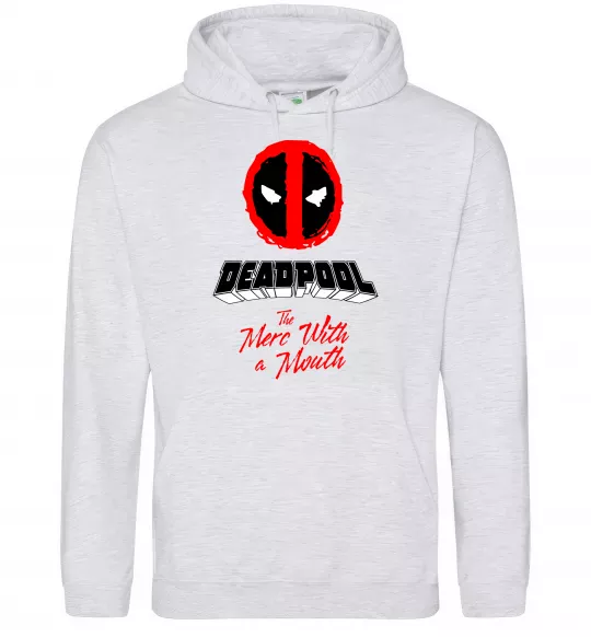 Чоловіча толстовка (худі) Deadpool the merc with a mouth Сірий меланж фото