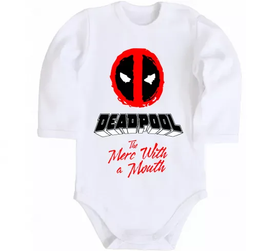 Детский боди Deadpool the merc with a mouth Белый фото