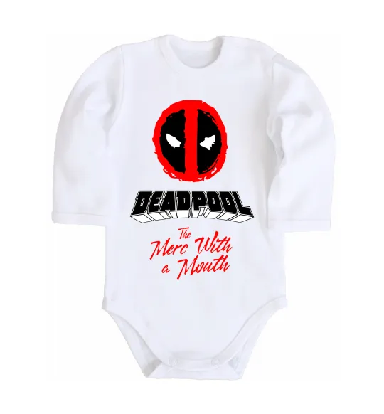 Детский боди Deadpool the merc with a mouth Белый фото