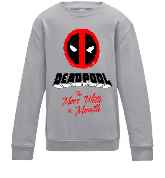 Дитячий світшот Deadpool the merc with a mouth Сірий меланж фото
