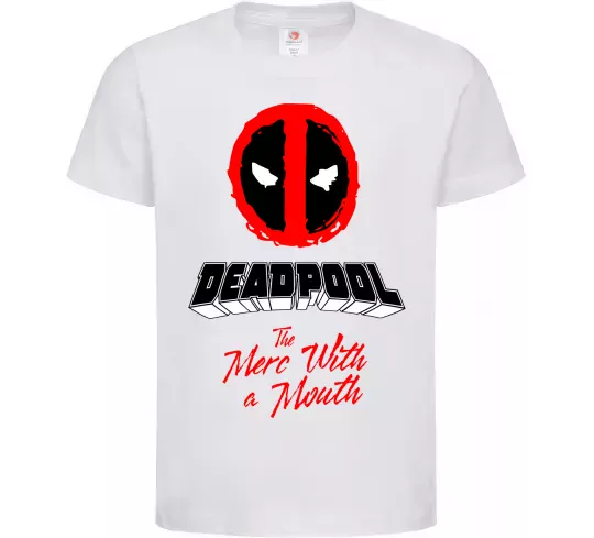 Дитяча футболка Deadpool the merc with a mouth Білий фото