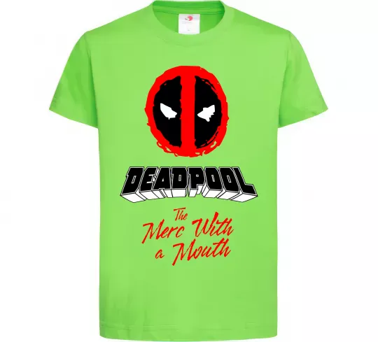 Дитяча футболка Deadpool the merc with a mouth Лаймовий фото