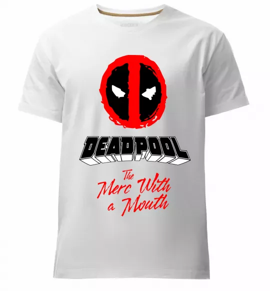Чоловіча преміум футболка Deadpool the merc with a mouth Білий фото