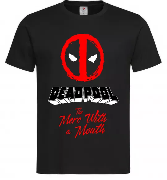 Чоловіча футболка Deadpool the merc with a mouth Чорний фото