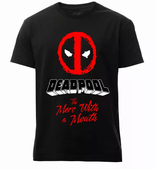 Чоловіча преміум футболка Deadpool the merc with a mouth Чорний фото