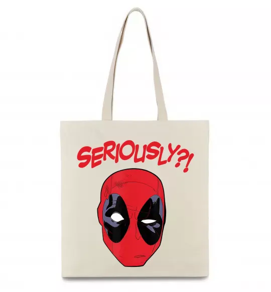 Еко-сумка Seriously? Deadpool Бежевий фото