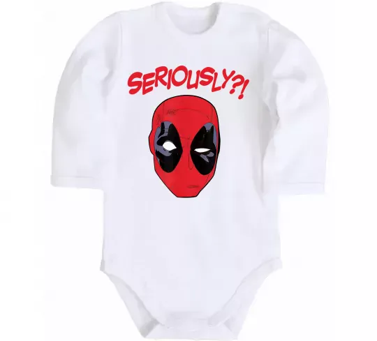 Дитячий бодік Seriously? Deadpool Білий фото