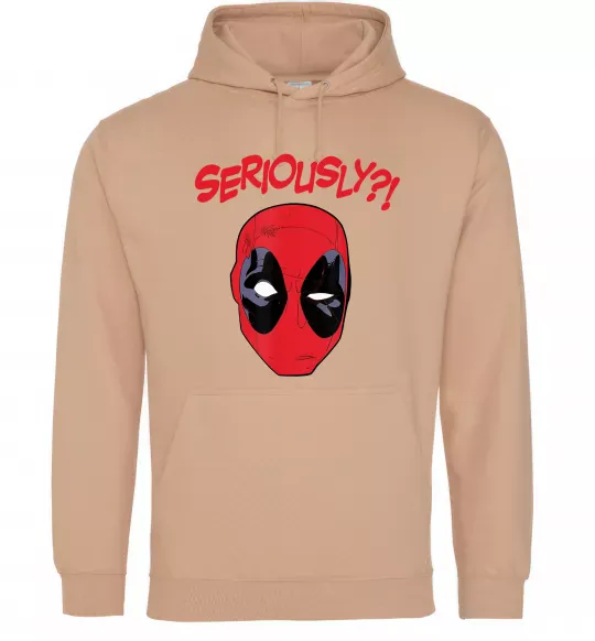 Мужская толстовка (худи) Seriously? Deadpool Песочный фото