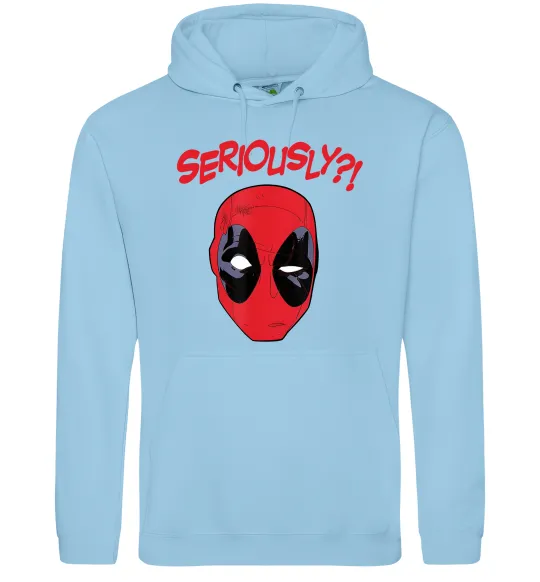 Мужская толстовка (худи) Seriously? Deadpool Голубой фото