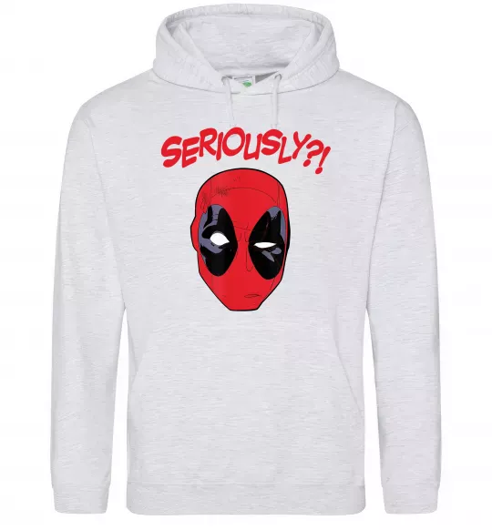 Жіноча толстовка (худі) Seriously? Deadpool Сірий меланж фото