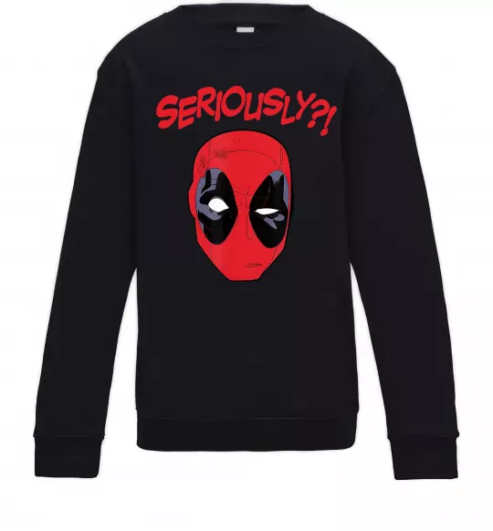 Детский Свитшот Seriously? Deadpool Черный фото