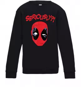 Дитячий світшот Seriously? Deadpool Чорний фото
