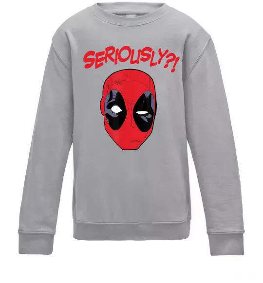 Детский Свитшот Seriously? Deadpool Серый меланж фото