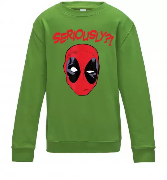 Детский Свитшот Seriously? Deadpool Лаймовый фото