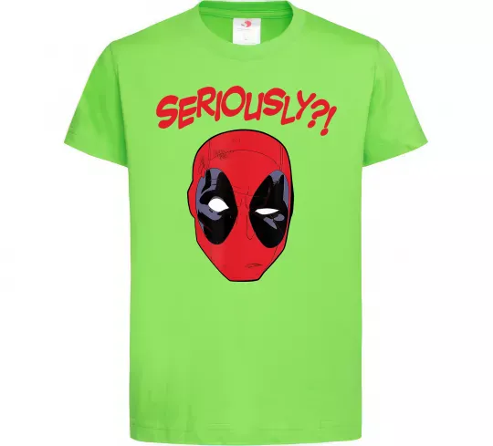 Дитяча футболка Seriously? Deadpool Лаймовий фото