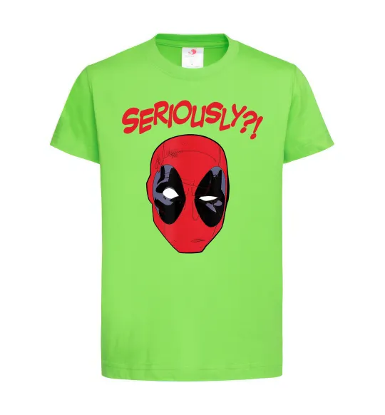Детская футболка Seriously? Deadpool Лаймовый фото
