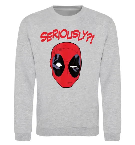 Свитшот Seriously? Deadpool Серый меланж фото