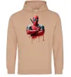 Мужская толстовка (худи) Deadpool paint Песочный фото