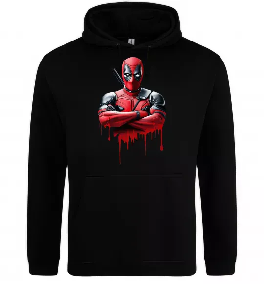 Женская толстовка (худи) Deadpool paint Черный фото