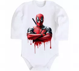 Детский боди Deadpool paint Белый фото