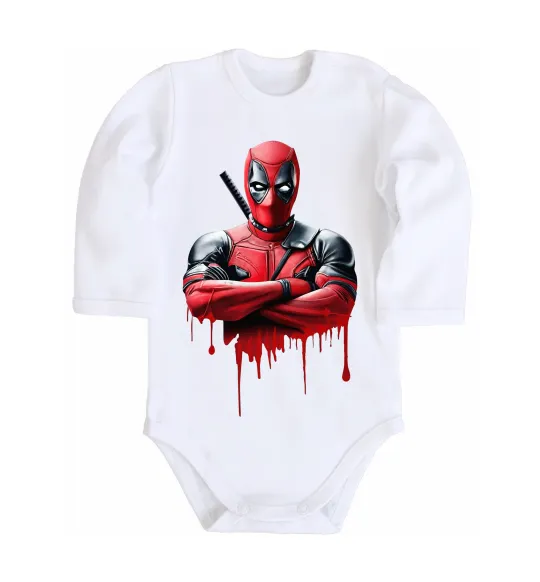 Дитячий бодік Deadpool paint Білий фото