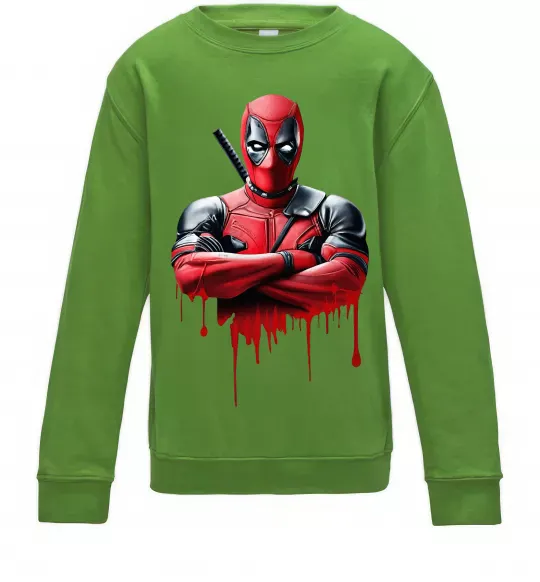 Дитячий світшот Deadpool paint Лаймовий фото