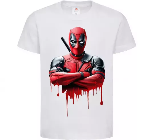 Детская футболка Deadpool paint Белый фото