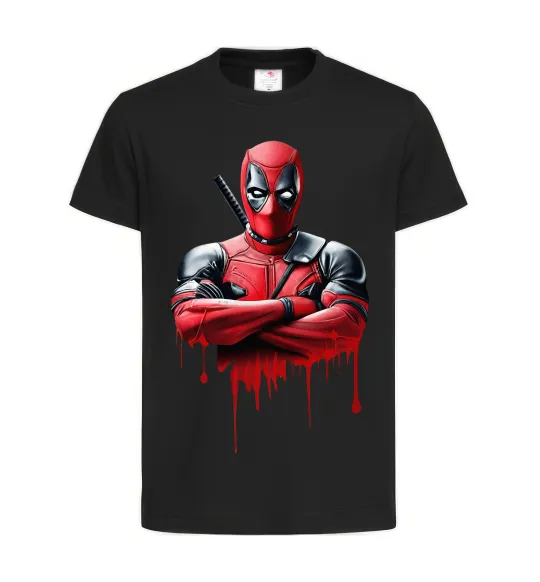 Дитяча футболка Deadpool paint Чорний фото