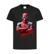 Дитяча футболка Deadpool paint Чорний фото
