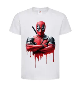 Дитяча футболка Deadpool paint Білий фото