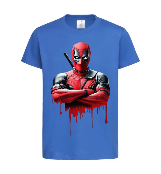 Дитяча футболка Deadpool paint Яскраво-синій фото