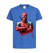 Дитяча футболка Deadpool paint Яскраво-синій фото