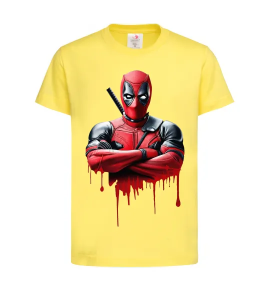 Дитяча футболка Deadpool paint Лимонний фото