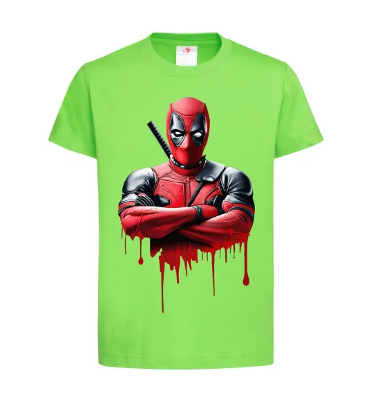 Дитяча футболка Deadpool paint Лаймовий фото