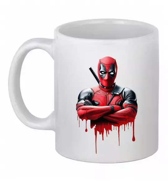 Чашка керамічна Deadpool paint Білий фото