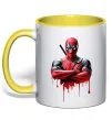 Чашка с цветной ручкой Deadpool paint Лимонный фото