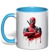Чашка с цветной ручкой Deadpool paint Голубой Чашка с цветной ручкой Deadpool paint Голубой фото