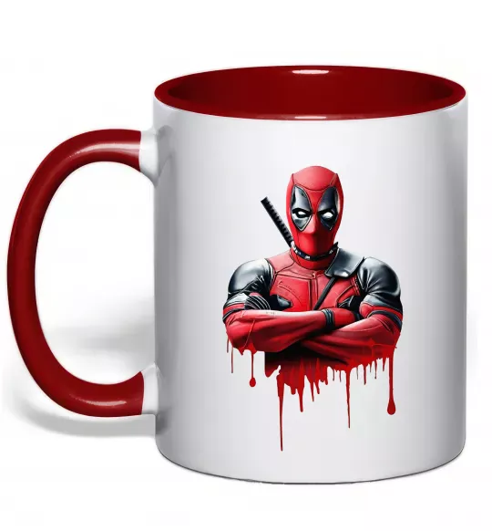 Чашка с цветной ручкой Deadpool paint Красный фото