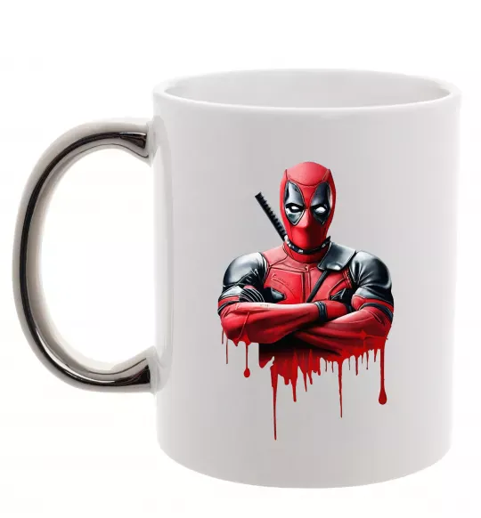 Чашка с цветной ручкой Deadpool paint Серебро фото