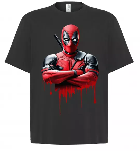 Футболка Оверсайз Deadpool paint Черный фото