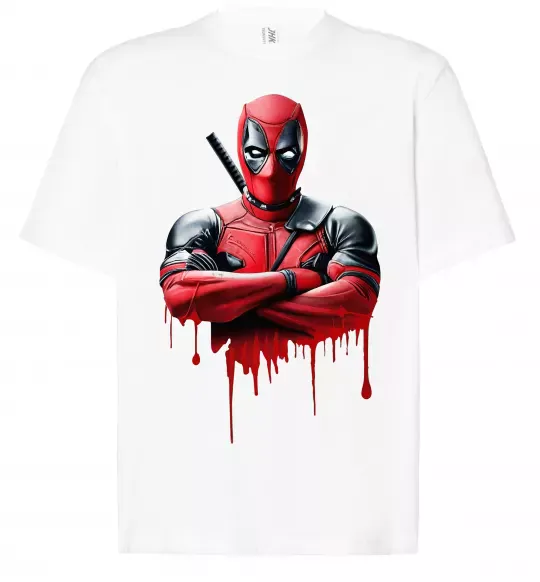 Футболка Оверсайз Deadpool paint Белый фото