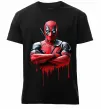 Мужская премиум футболка Deadpool paint Черный фото