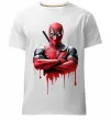 Мужская премиум футболка Deadpool paint Белый фото